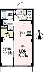 ベアレステ川崎 5階1LDKの間取り