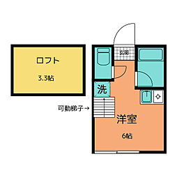 ユナイト塩浜アバディーンの杜 2階ワンルームの間取り