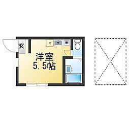 ラ・リベルタ ワンルームの間取図画像