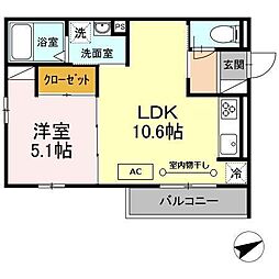 ロイヤルキング 1LDKの間取図画像