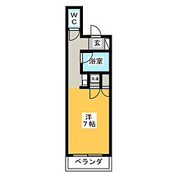 グロリアハイツ ワンルームの間取図画像
