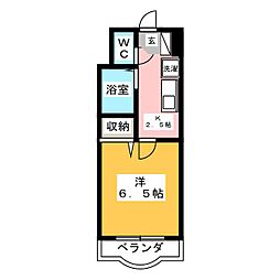 マモール川崎 1Kの間取図画像