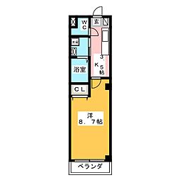 ポッドクレスト5 1Kの間取図画像