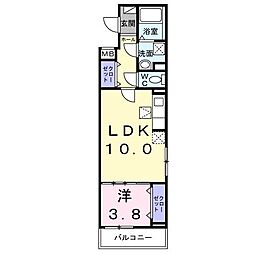 chocolat 1LDKの間取図画像