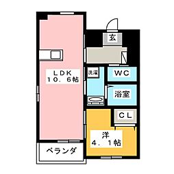 Luana 2階1LDKの間取り