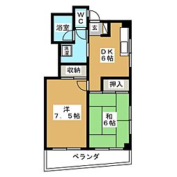 ファミリア池田 2DKの間取図画像