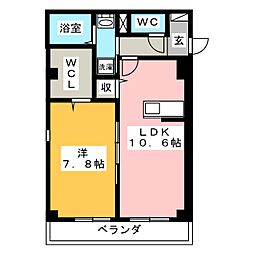 SAKURA武蔵中原 1LDKの間取図画像