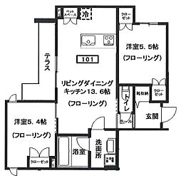 リラクスフォート 2LDKの間取図画像