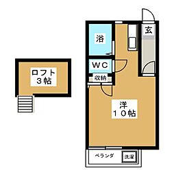 アーバン三菊 ワンルームの間取図画像