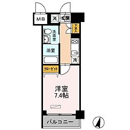 カスタリア武蔵小杉 1Kの間取図画像