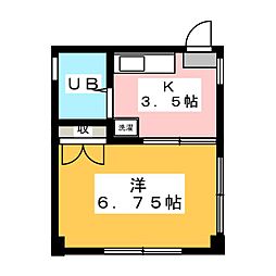 サンシャインタイセイ 1Kの間取図画像