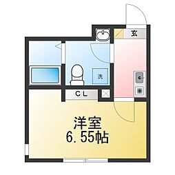 リオグランデ上平間 1Kの間取図画像