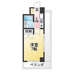 メゾンミール元住吉 1Kの間取図画像