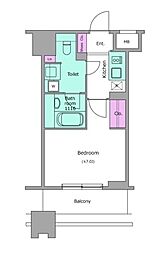 NL武蔵小杉レジデンス 1Kの間取図画像