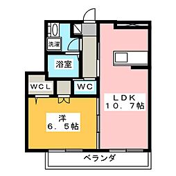 カーサソレアード 1LDKの間取図画像