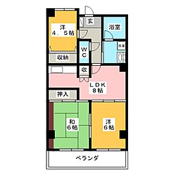 グレイス武蔵中原 3DKの間取図画像