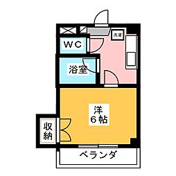 トラッドワカシマ2 1Kの間取図画像