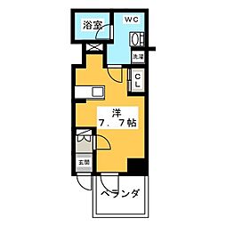 GRAND青葉台II 3階ワンルームの間取り