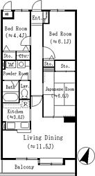 大貫ラガーランド 3LDKの間取図画像