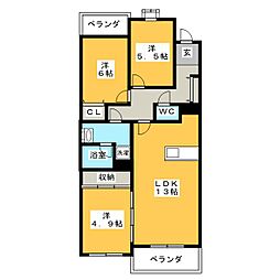 ヴィラコート青葉台 3LDKの間取図画像