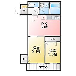 田奈町TT 賃貸併用住宅新築工事 2DKの間取図画像