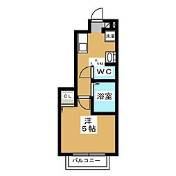 ブランあかね台 1Kの間取図画像