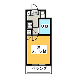 ルクレ青葉台 ワンルームの間取図画像