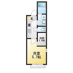 SpringVillage欅 1Kの間取図画像
