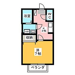 プリシェールしらとり台 1Kの間取図画像