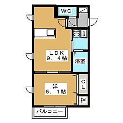 サウスメゾン 1LDKの間取図画像