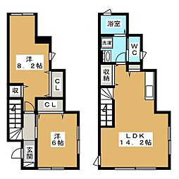 金桂家　駒岡 1階2LDKの間取り