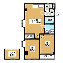 ルミエール日吉 2LDKの間取図画像
