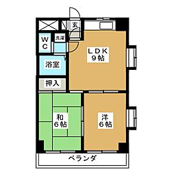 アーバンホームズB 2DKの間取図画像