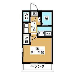 クレセントフクミ 1Kの間取図画像