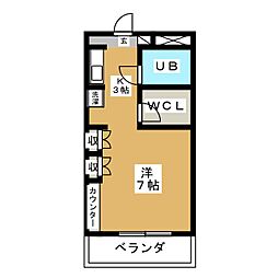 レジーナホール ワンルームの間取図画像