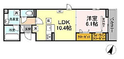 シャルマン日吉本町 1LDKの間取図画像
