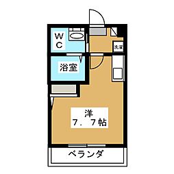 ブリティッシュ・ヒルズＲ1横浜三ツ沢 3階ワンルームの間取り