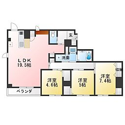 エスキーナ 3LDKの間取図画像