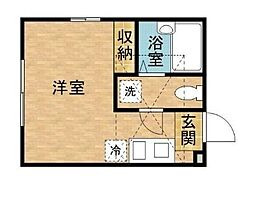 ハーミットクラブハウス六角橋 ワンルームの間取図画像