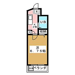 エバーグレース子安 1Kの間取図画像