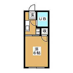ミッキーハウス 1Kの間取図画像