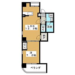 ハマオアシス 1LDKの間取図画像