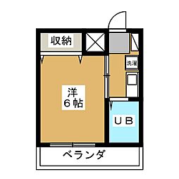 ノーブル白楽 1Kの間取図画像