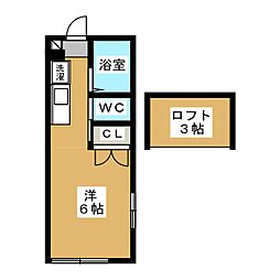 フリートップ神大寺 ワンルームの間取図画像