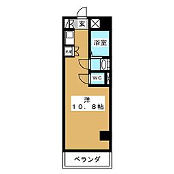 ベイイースト 1Kの間取図画像