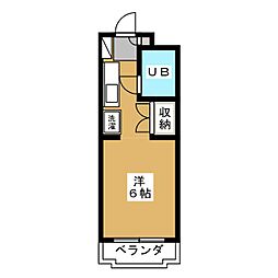 白楽スカイハイツ ワンルームの間取図画像