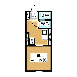 ソフィア白楽 1Kの間取図画像