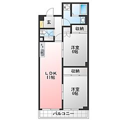 ステラ清水 2LDKの間取図画像