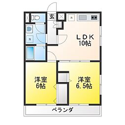 ミヤタハウス 2LDKの間取図画像