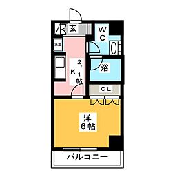 CityLuxTobe 1Kの間取図画像
